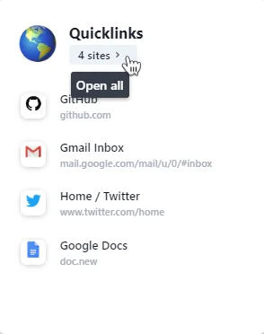 Tab Extend grouping