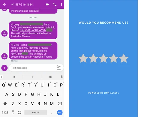 Customer chooses 1-3 stars