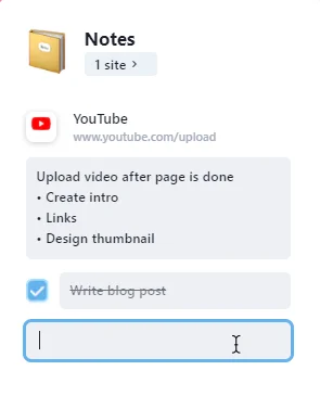 Tab Extend notes