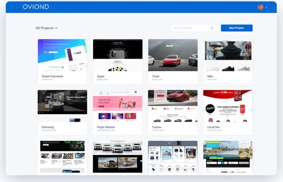 Oviond Dashboard Projects