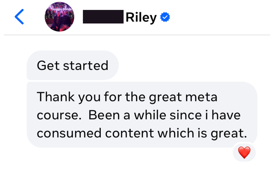 Customer testimonial screenshot