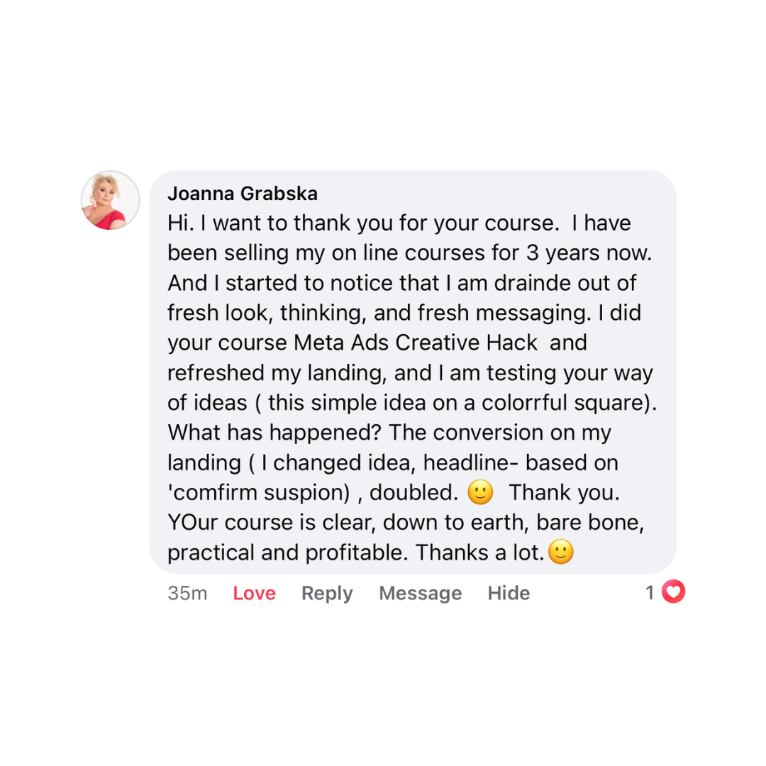 Customer results screenshot