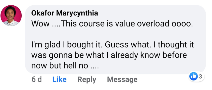 Customer testimonial screenshot