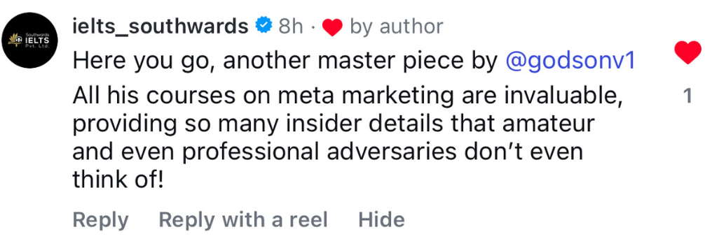 Customer testimonial screenshot