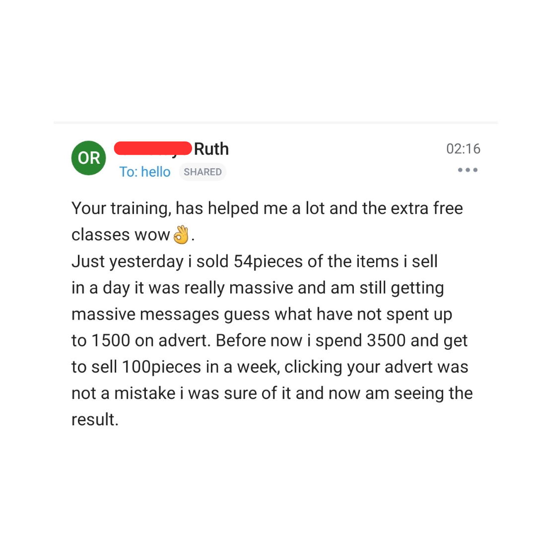 Customer testimonial screenshot