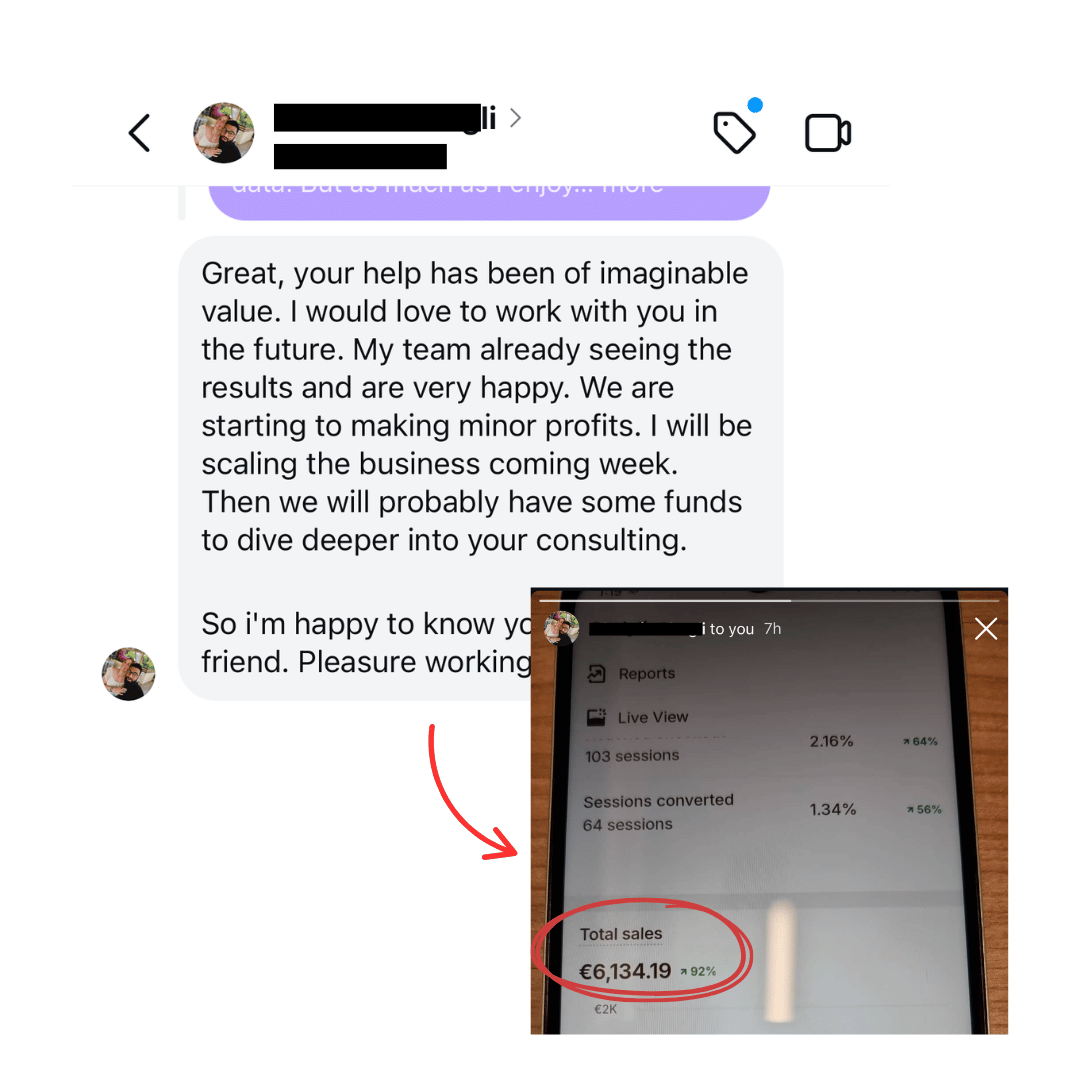 Customer testimonial screenshot