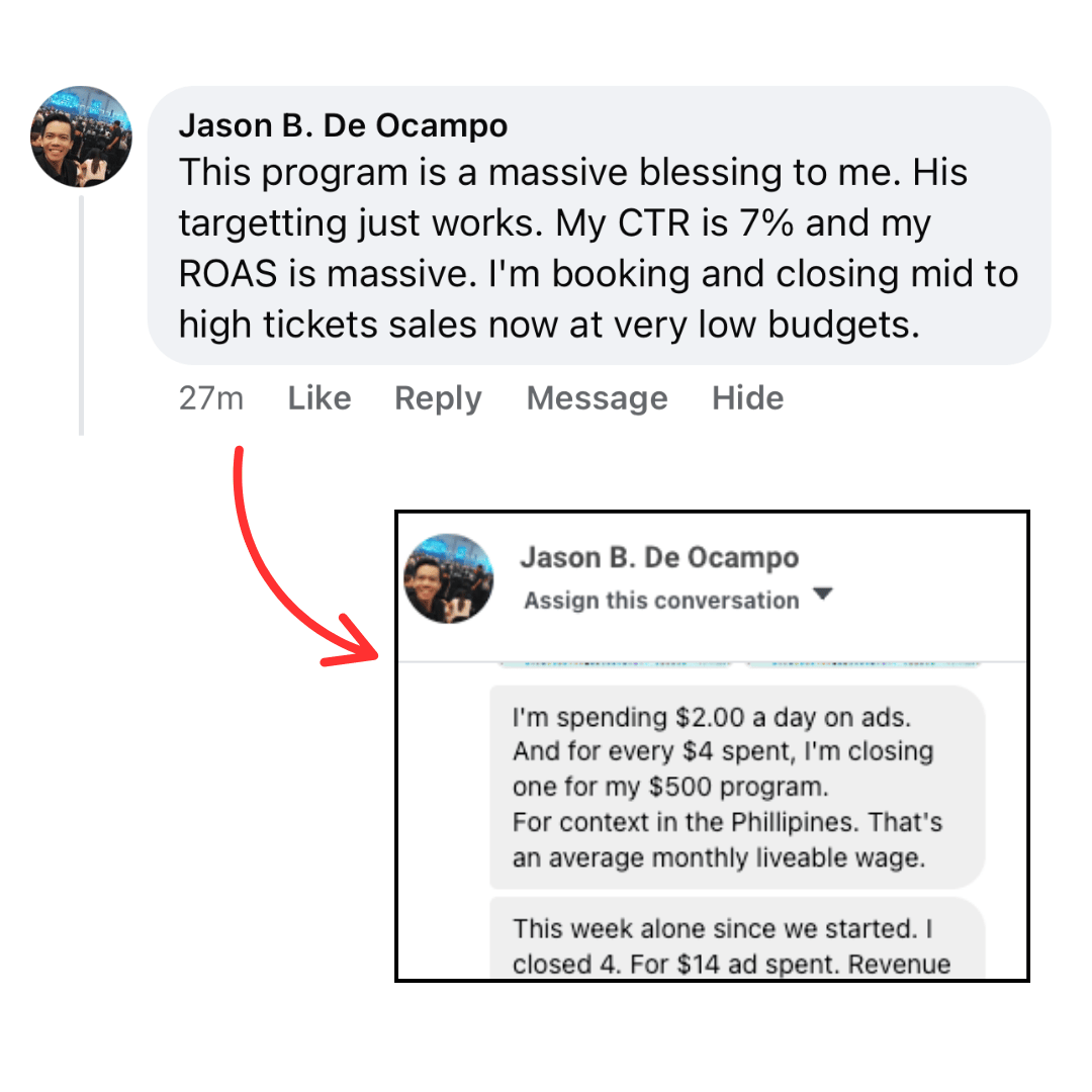 Customer testimonial screenshot