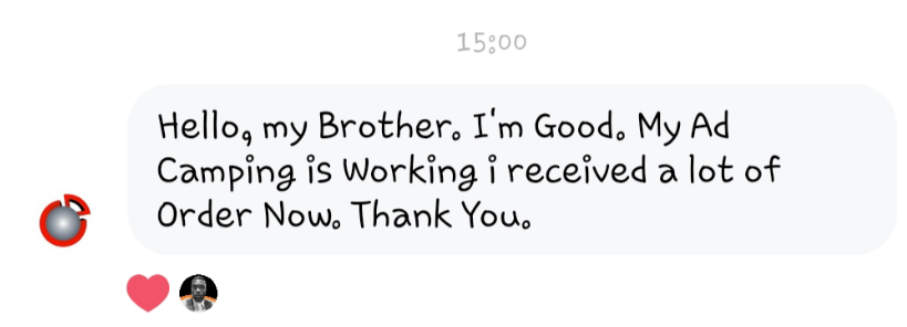 Customer testimonial screenshot