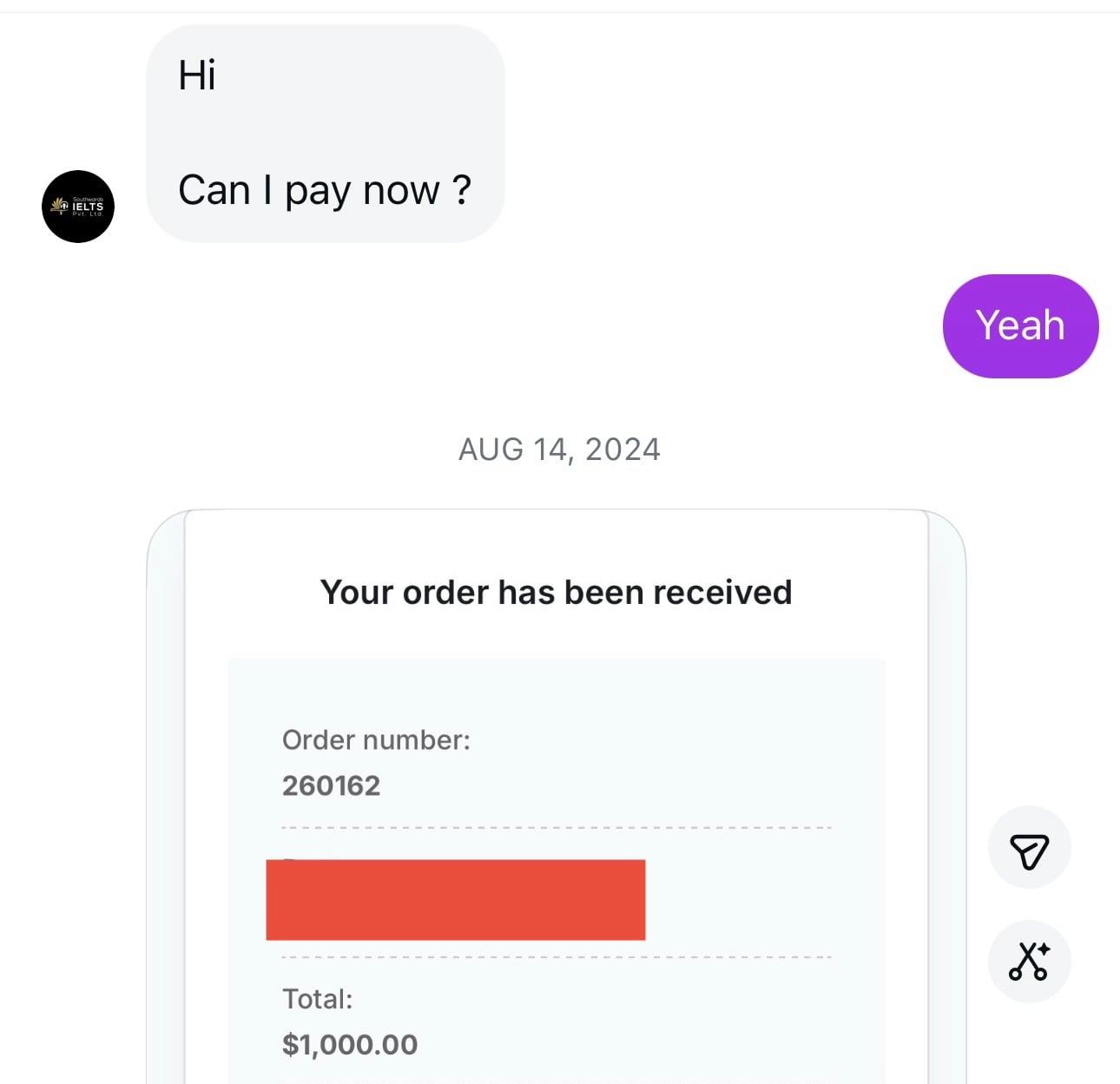 Payment Proof 1