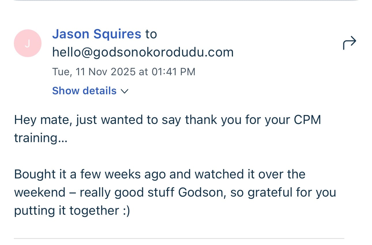 Customer testimonial screenshot