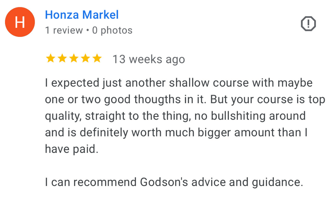 Advertiser review screenshot
