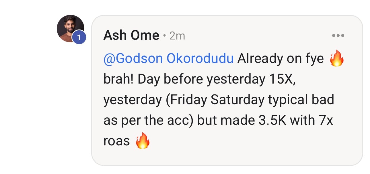 Customer testimonial screenshot