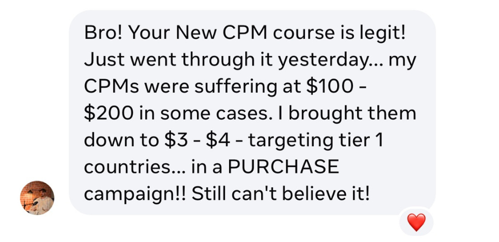 Customer testimonial screenshot