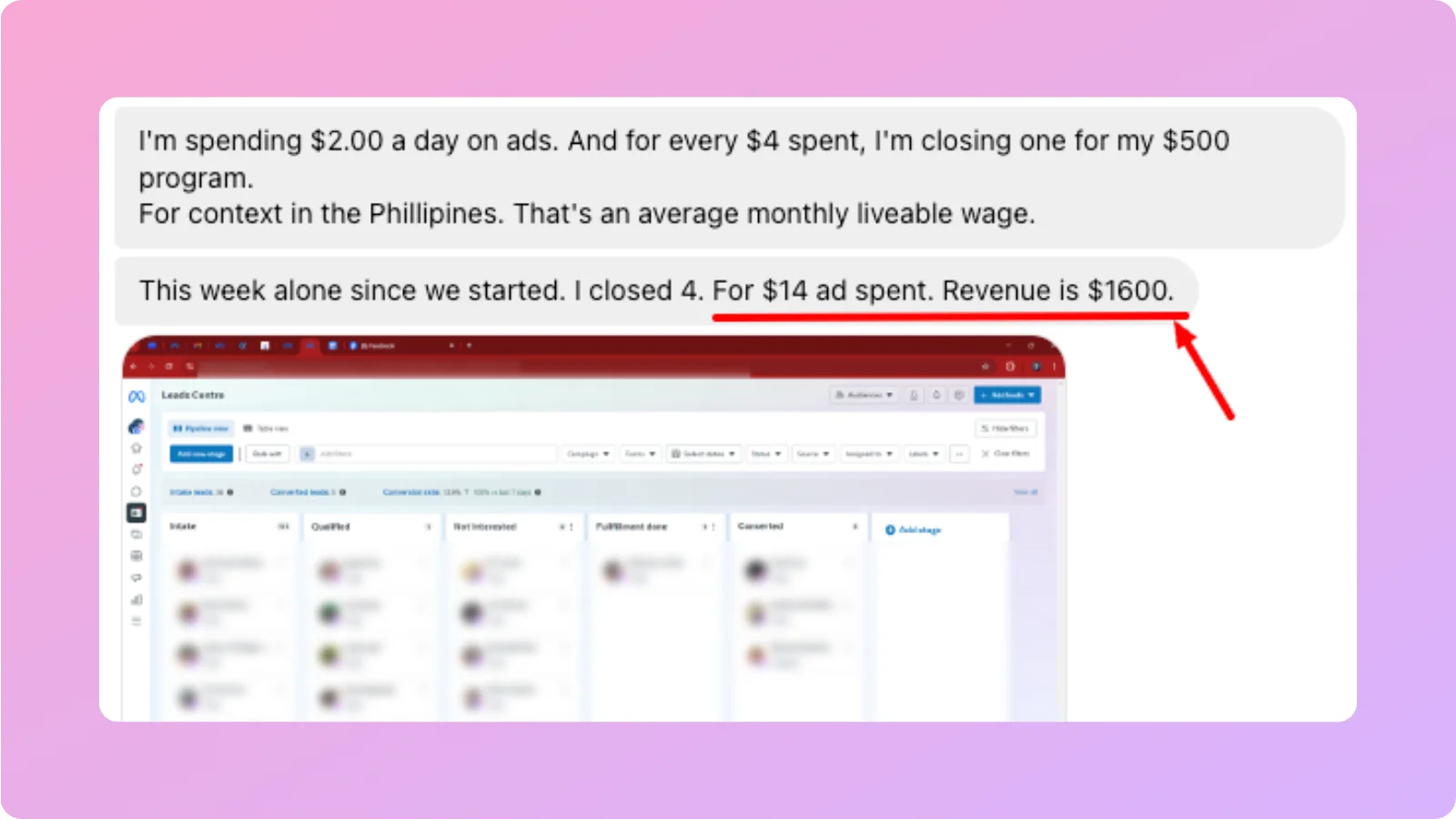 Advertiser review screenshot